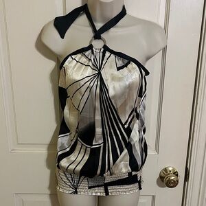 White House Black Market Geometric Halter Top